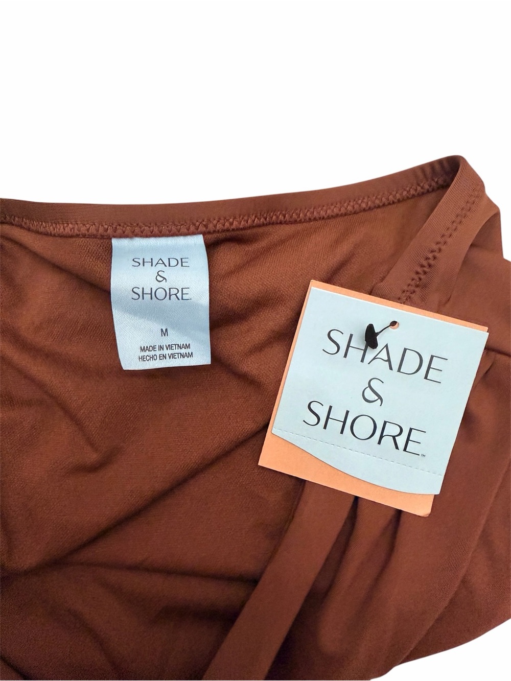 Shade & Shore Brown Ruched Waist Bikini Bottoms Size M NWT - Picture 3 of 3